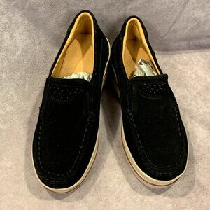 Suede Wedge Loafers